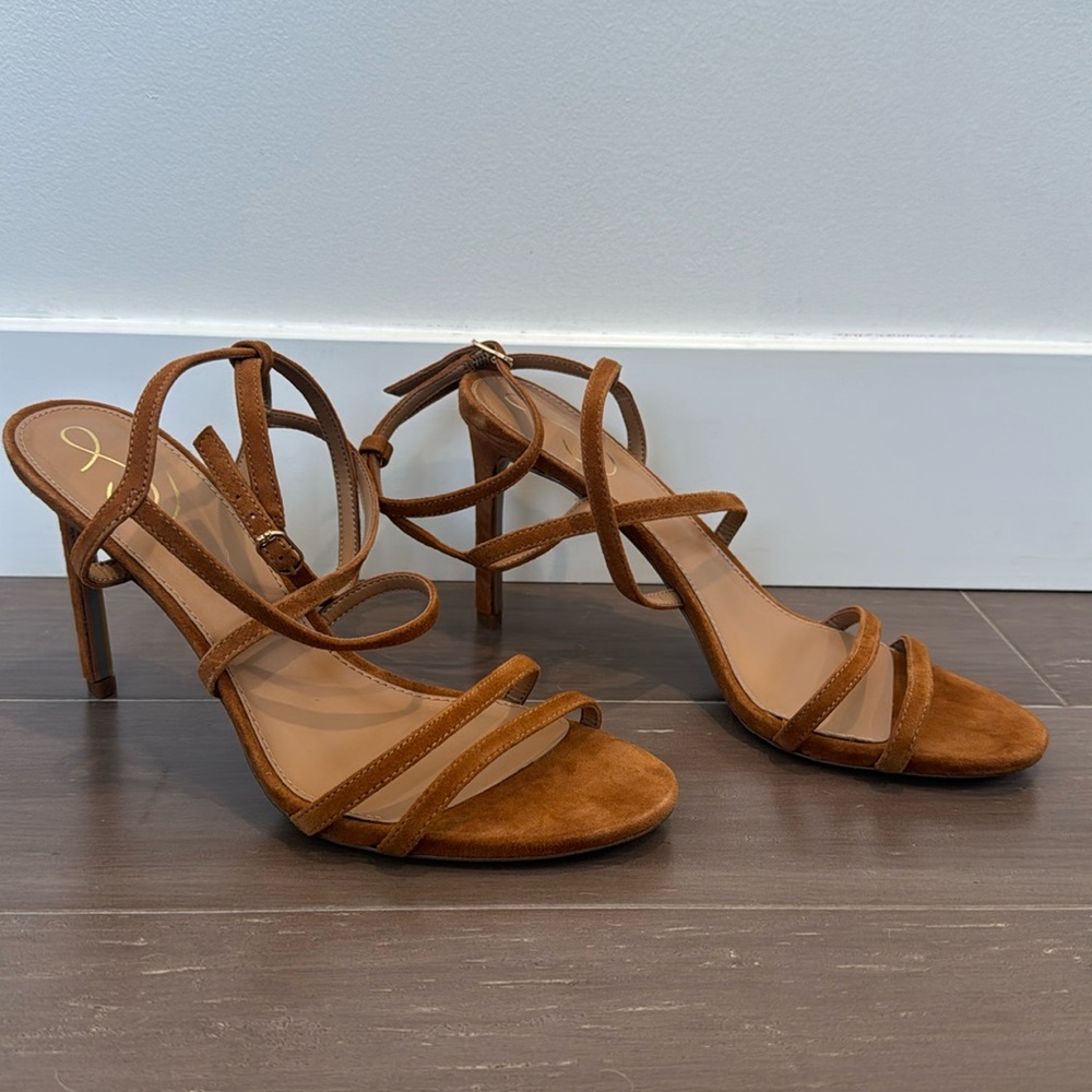 NWT Sam Edelman Delanie Brown suede strappy sexy party fall heeled sandals 10